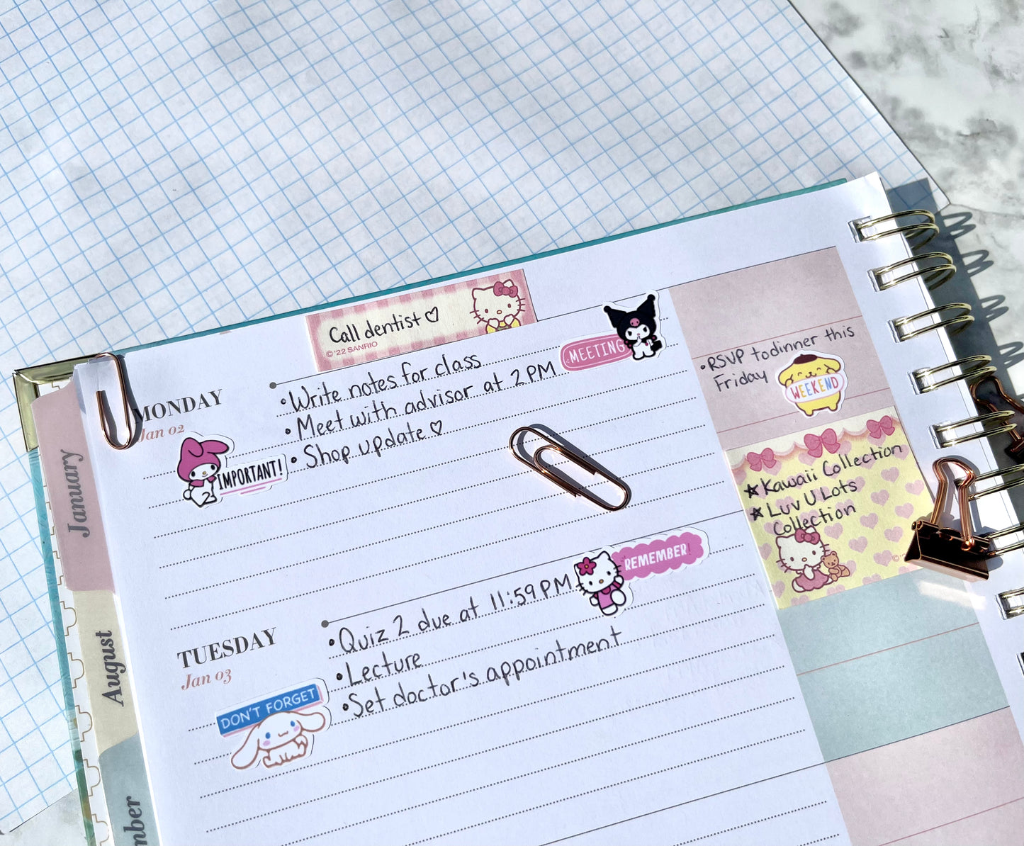 Kawaii Friends Character Planner Sticker Sheet FJA Crafts