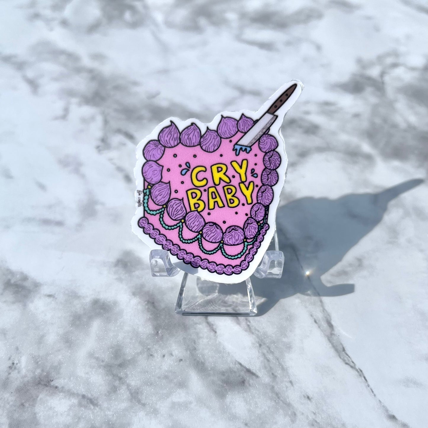 Cry Baby Heart Cake Sticker FJA Crafts