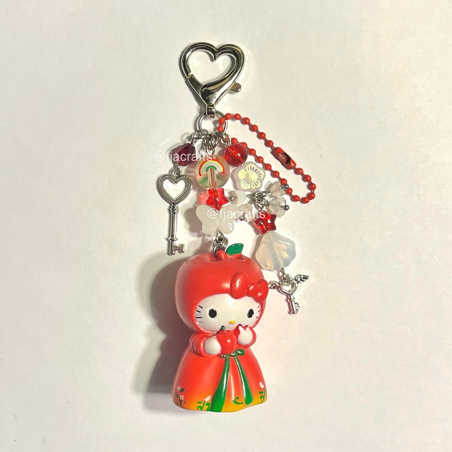 Fruit Market Kitty Kawaii Clutter Keychain Bag Clip | red, orange, apple, cute FJA Crafts
