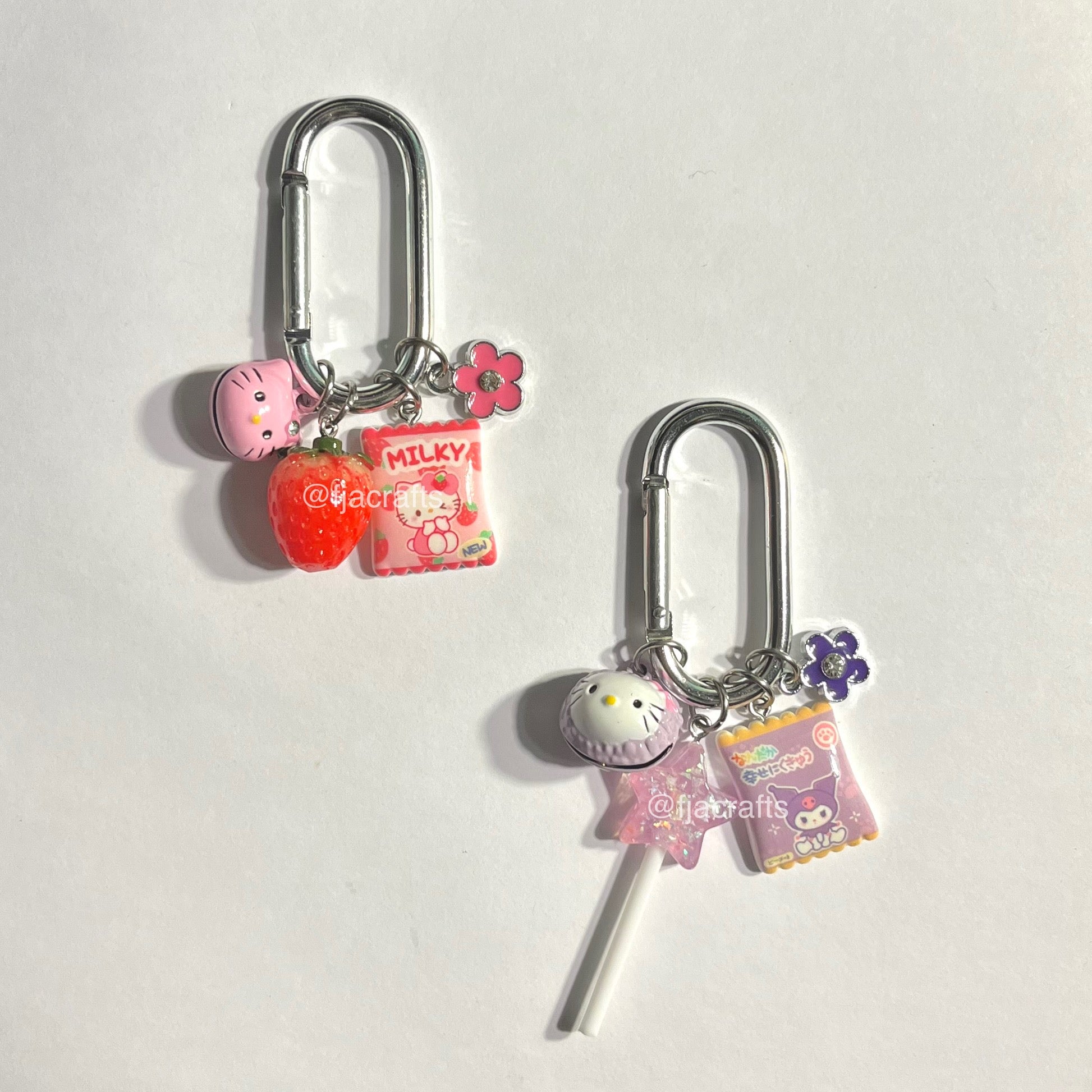 Chunky Cute Kawaii Beaded Clutter Keychain Charm Bag Clip