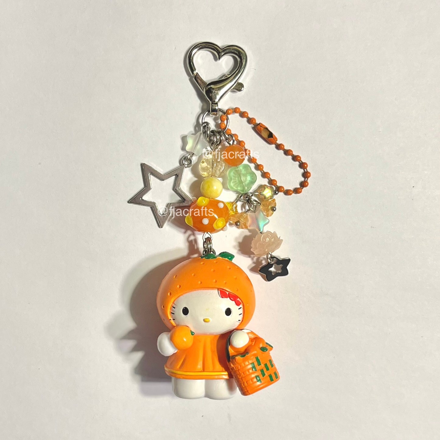 Fruit Market Kitty Kawaii Clutter Keychain Bag Clip | red, orange, apple, cute FJA Crafts