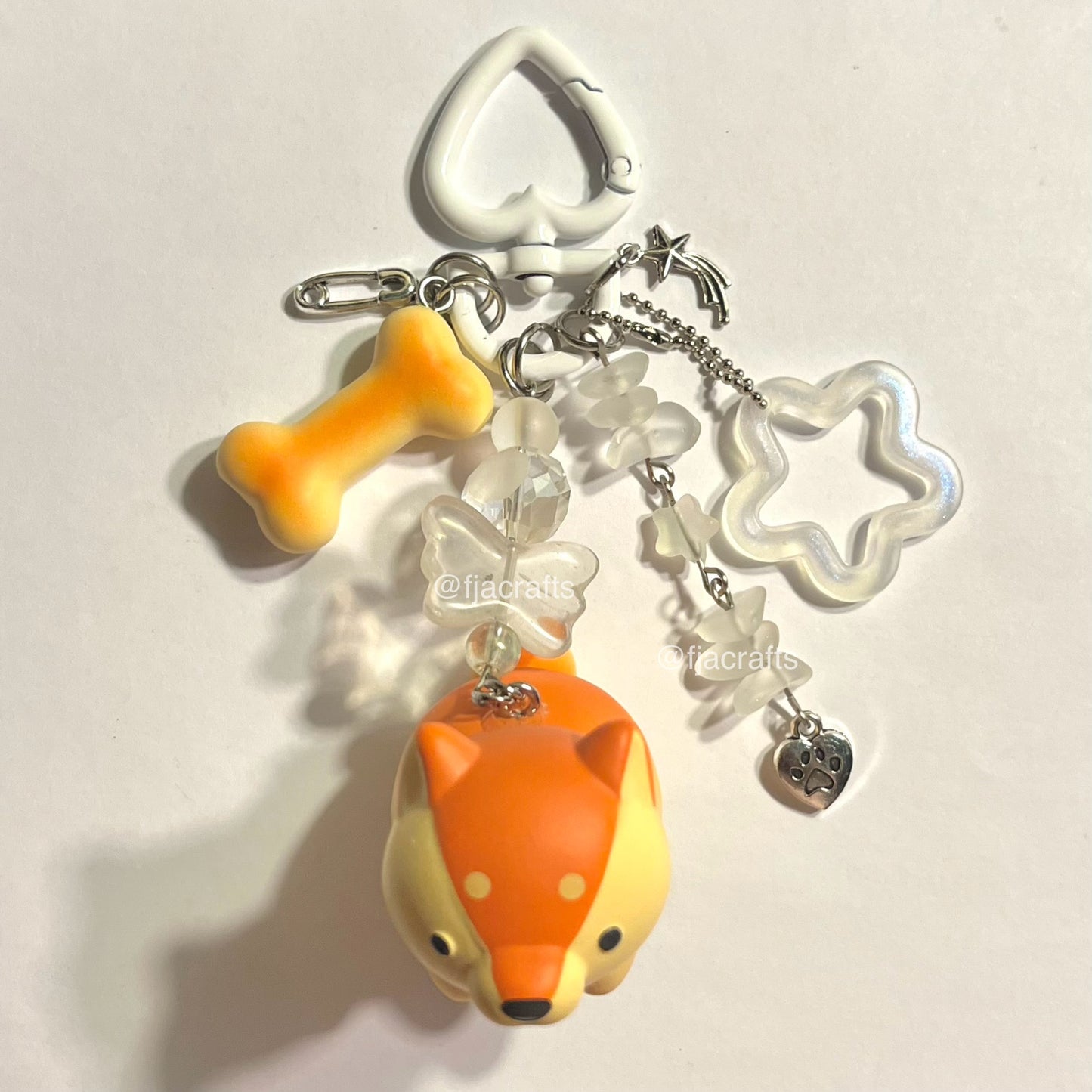 Sonny Bakery Charms Kawaii Beaded Keychain Bag Clip | animal dog sheep bread squishy brown yellow white FJA Crafts