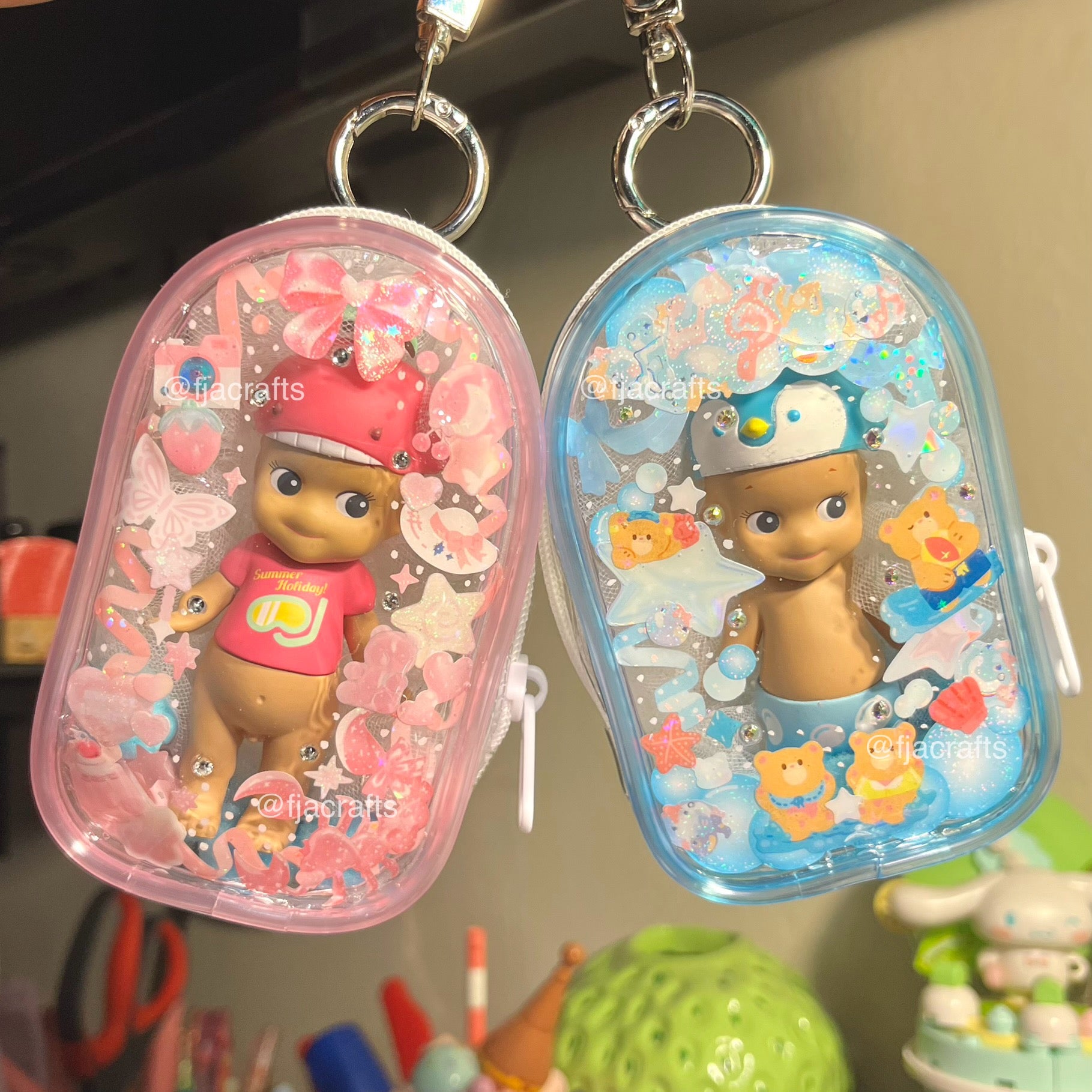 Angel Clear Case Kawaii Deco Sticker Keychain Bag Clip | summer