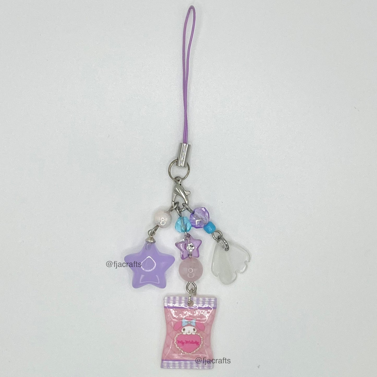 Kawaii Friends Characters Phone Charms | rainbow, red, pink, blue, purple FJA Crafts