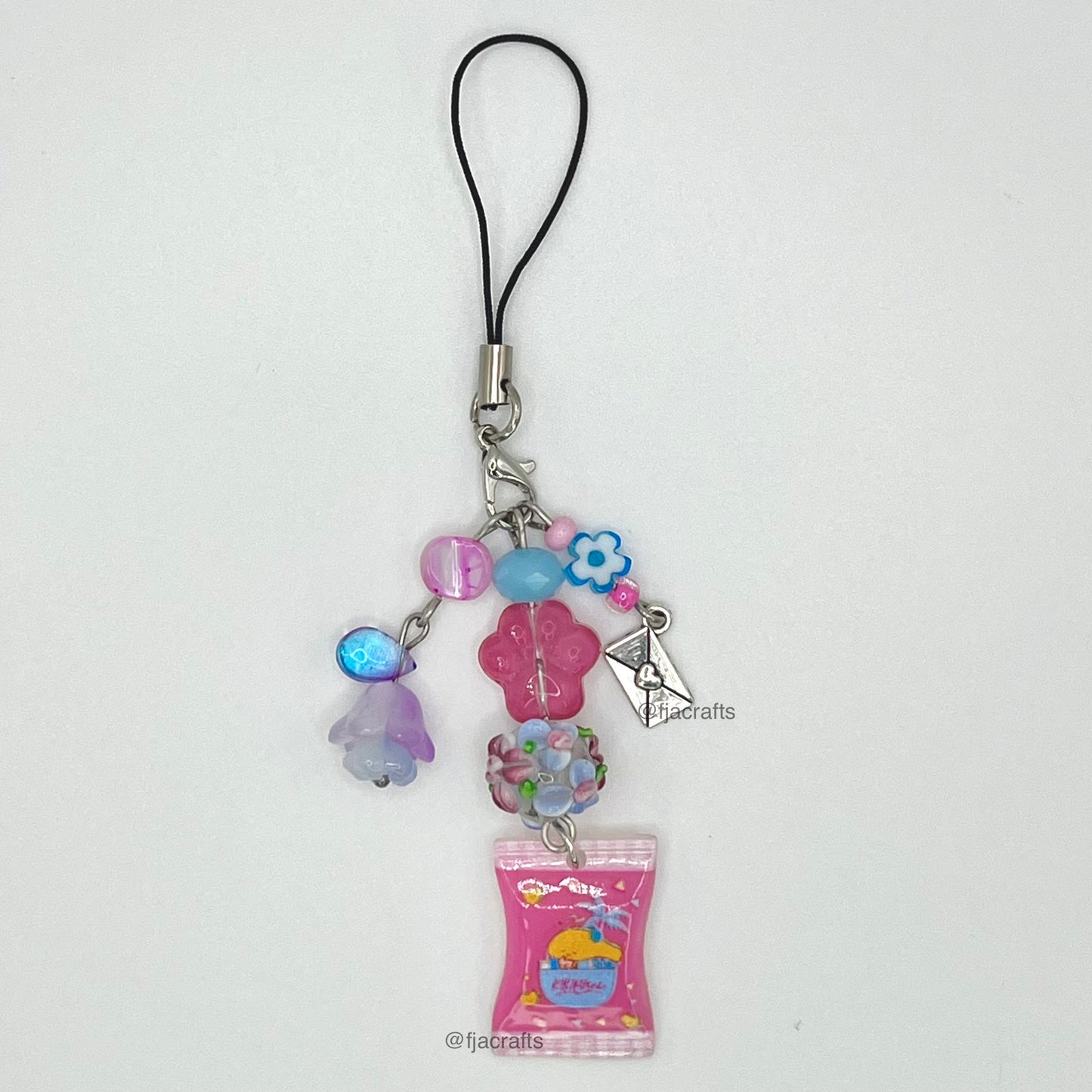 Kawaii Friends Characters Phone Charms | rainbow, red, pink, blue, purple FJA Crafts